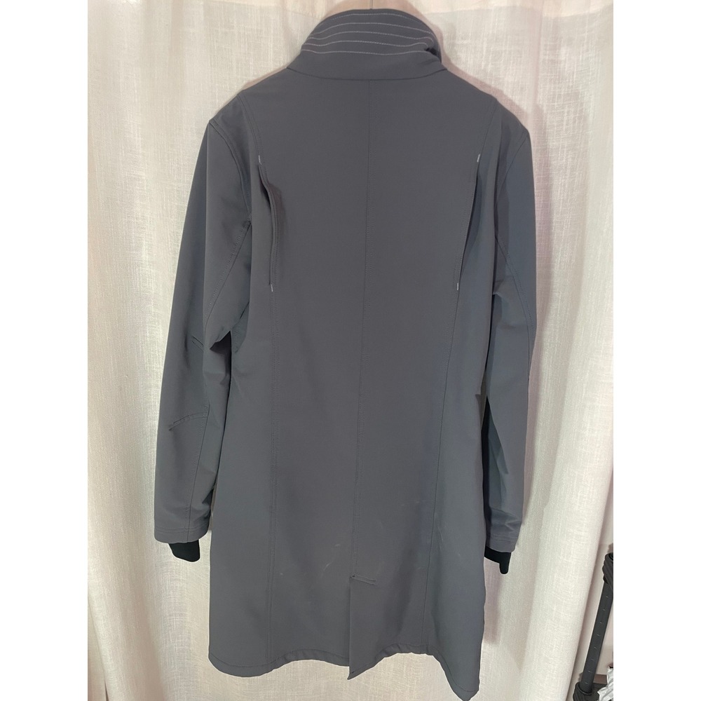 Title Nine Gray Softshell Coat Women's Small Lined Zip Pockets Gray Purple Warm - Picture 3 of 9